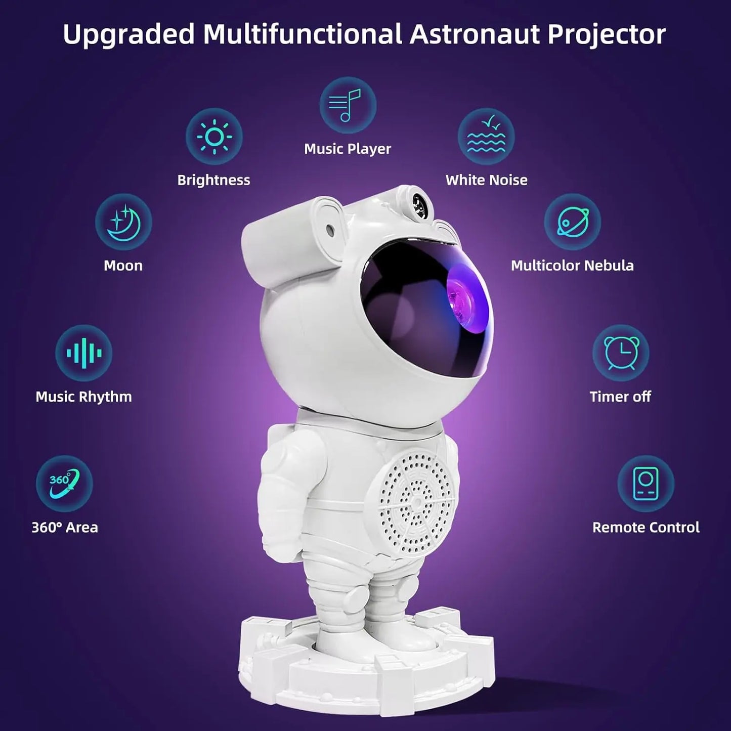 Proyector astronauta con altavoz bluetooth